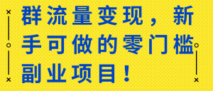 群流量变现，新手可做的零门槛副业项目！【视频教程】插图