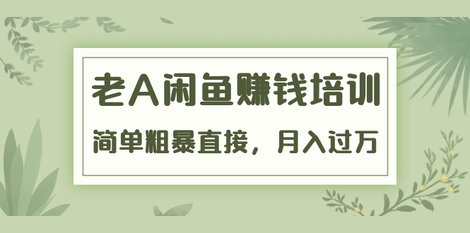 《老A闲鱼赚钱培训》简单粗暴直接，月入过万真正的闲鱼战术实课（51节课）插图