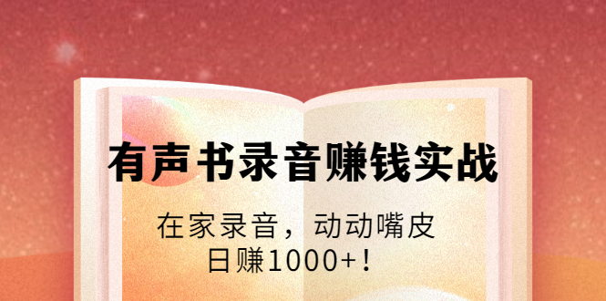 有声书录音赚钱实战：在家录音，动动嘴皮，日赚1000+！插图