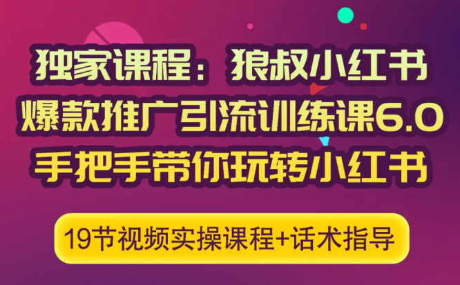 狼叔小红书爆款推广引流训练课6.0，手把手带你玩转小红书插图