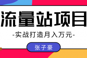 张子豪：实战打造月入万元的流量站的项目，项目不耗时间，可长期操作！