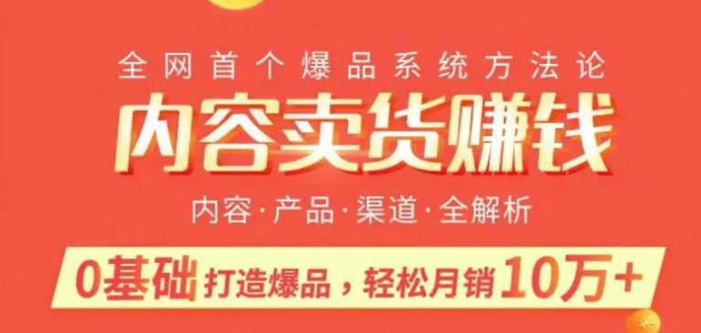 内容卖货赚钱：0基础打造卖爆品，每月轻松躺赚10w+【完结】插图