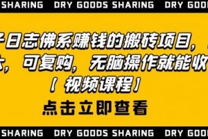 强子日志佛系赚钱的搬砖项目，需求大，可复购，无脑操作就能收钱