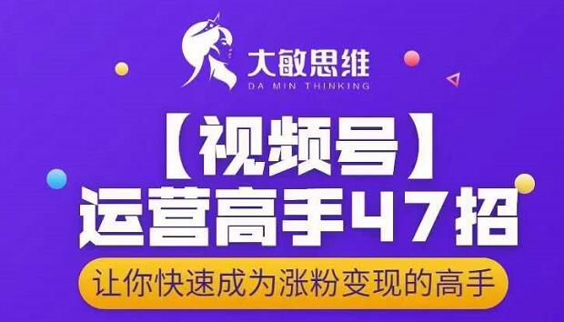 大敏思维-视频号运营高手47招，让你快速成为涨粉变现高手插图