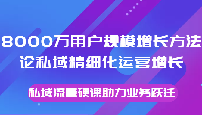 8000万用户规模增长方法论私域精细化运营增长，私域流量硬课助力业务跃迁插图