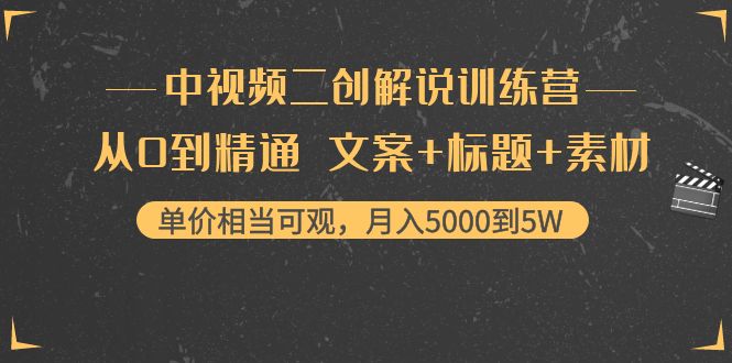 中视频二创解说训练营：从0到精通 文案+标题+素材、月入5000到5W插图