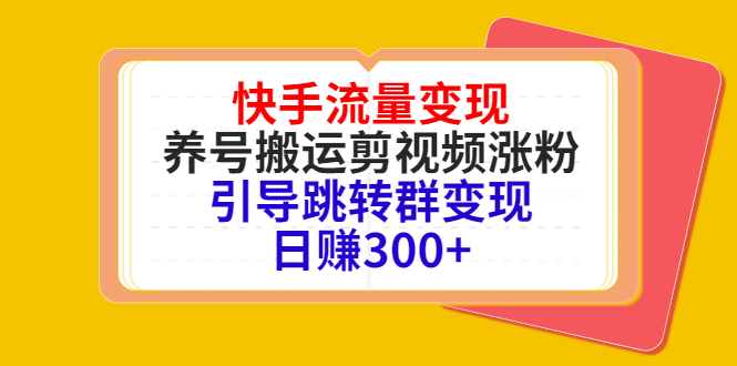 快手流量变现，养号搬运剪视频涨粉，引导跳转群变现日赚300+插图